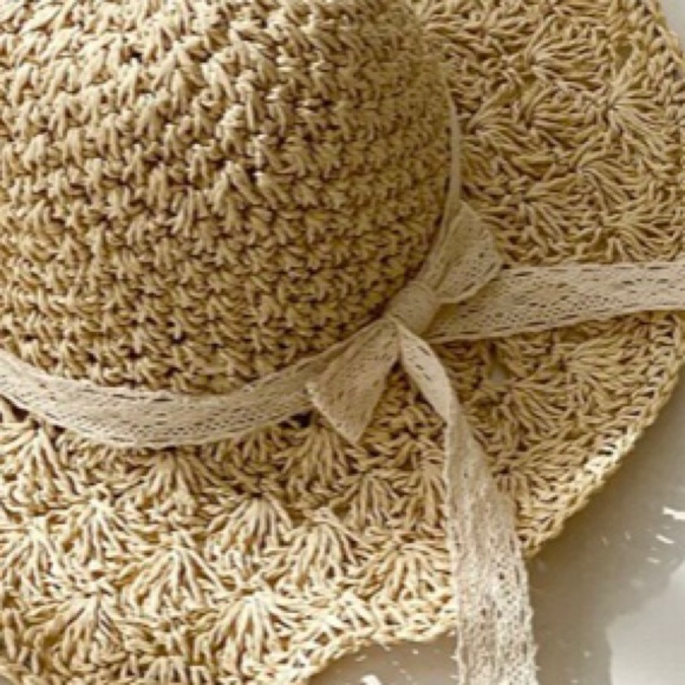 Beige Boho Wrap Around Ribbon Straw Hat - Picture 3 of 12